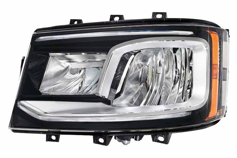 Koplamp Links (LED, functie dagrijlicht, kleur invoegen: verchroomd, kleur indicator: wit) past: SCANIA G II, L, P II, R II, S 09.16-