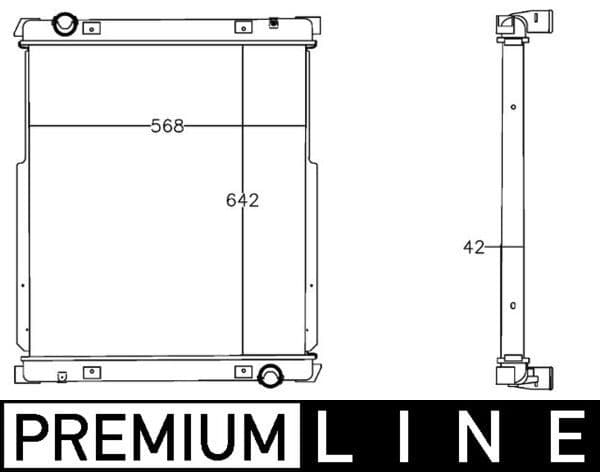 Motorradiator ((en) without frame) past: IVECO EUROCARGO I-III, EUROCARGO IV, EUROCARGO V, EUROFIRE II, EUROFIRE III F4AE0681A-F4AFE611E 09.00-