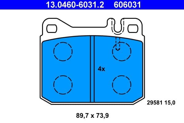 Remblokken set Achter/Voor , past: MERCEDES 123 (C123), 123 T-MODEL (S123), 123 (W123), /8 (W114), /8 (W115), S (W116), SL (C107), SL (R107), UNIMOG, 1000, 700, 800, 900 2.0-6.8 01.62-