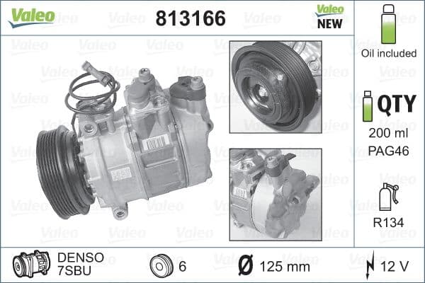 Airconditioning compressor past: AUDI A4 B5, A4 B6, A6 C4, A6 C5, A8 D2, ALLROAD C5  PORSCHE 911, 911 TARGA, BOXSTER, BOXSTER SPYDER, CAYMAN  SKODA SUPERB I  VW PASSAT B5 1.9D-6.0 03.94-06.13