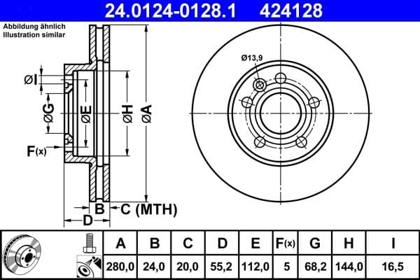 Brake disc Voor Links/Rechts past: VW CALIFORNIA T4 CAMPER, TRANSPORTER T4 1.8-2.8 07.90-06.03