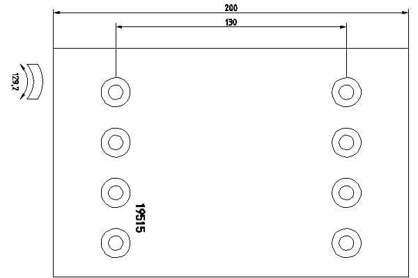 Brake shoe lining Achter (300x200. 1-overmaat, (EN) does not contain rivets) past: SAF 5, KRZ, RZM, SKRS, WRLZM, WRSM, WRZ, WRZM, WZRLZM, Z