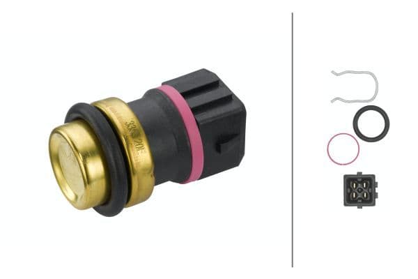 Koelvloeistoftemperatuursensor (aantal pinnen: 4, zwart) past: MERCEDES V (638/2)  VW LT 28-35 II, LT 28-46 II 2.5D/2.8 05.96-07.06
