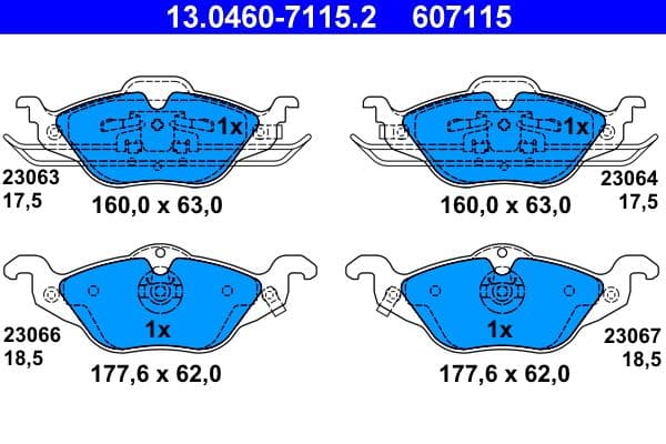 Remblokken set Voor , past: OPEL ASTRA G, ASTRA G CLASSIC, ZAFIRA A 1.2-2.0D 02.98-12.09