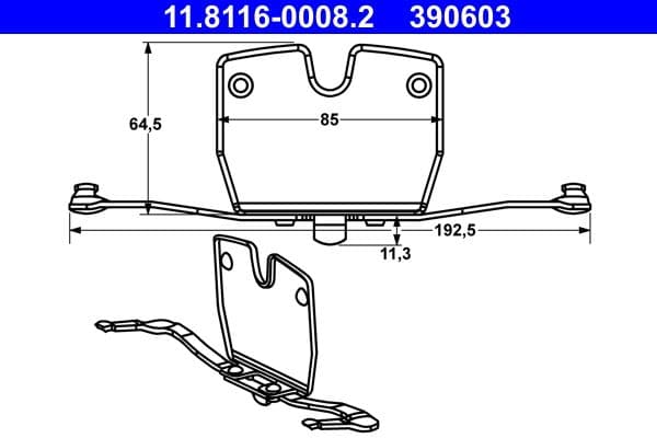 Remblok montagekit achter past: BMW 5 GRAN TURISMO (F07), 7 (F01, F02, F03, F04), X5 (E70), X5 (F15, F85), X6 (E71, E72), X6 (F16, F86) 3.0D-6.0 10.07-07.19