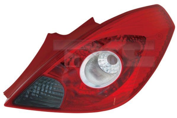 Achterlicht Rechts (P21/5W/P21W, kleur indicator wit, kleur van het glas red) past: OPEL CORSA D Hatchback 3D 01.11-12.14