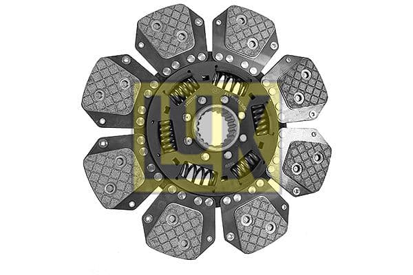 Koppelingsplaat/plaat keramiek (310mm  aantal peddels: 8) past: DEUTZ FAHR 4.10, 4.30, 4.31, 4.47, 4.50, 4.57, 4.61, 4.71, 6.05, 6.06, 6.07, 6.10, 6.17, 6.30, 6.50, 6.61