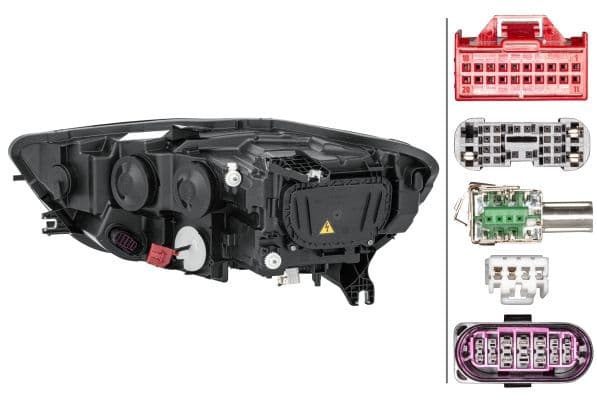 Koplamp Rechts (D3S/H7/LED/PSY24W, met motor) past: AUDI A6 C7 11.10-04.15