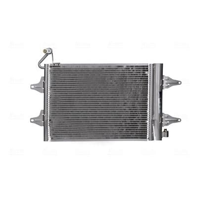 A/C condensator (met droger, (EN) additional fitting elements) past: SEAT CORDOBA, IBIZA III  SKODA FABIA I, FABIA I PRAKTIK, FABIA II, ROOMSTER, ROOMSTER PRAKTIK  VW FOX, POLO IV 1.0-2.0 08.99-
