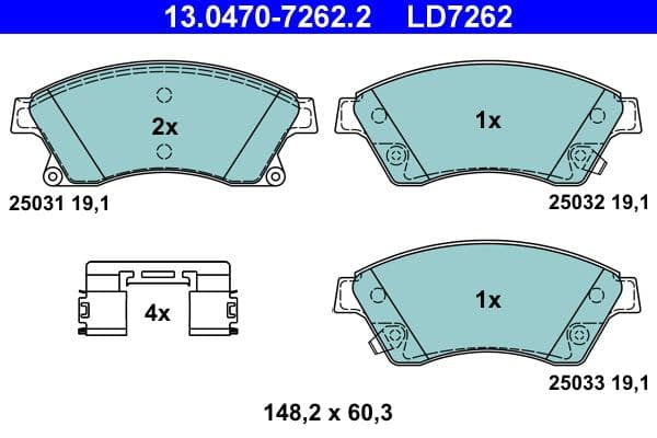 Keramische remblokken Voor , past: CHEVROLET AVEO, CRUZE  OPEL ASTRA J, ASTRA J GTC 1.2-2.0D 05.09-