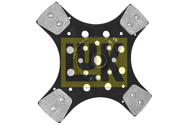Koppelingsplaat/plaat keramiek (310mm  aantal peddels: 4) past: DEUTZ FAHR 5090 D ECOLINE, 5090.4 D ECOLINE, 4.75, 4.75 E, 410, 80 PROFILINE, 410 ECOLINE, 410 KEYLINE  HUERLIMANN 75.4, 75.4 E