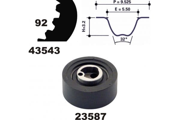 Gasveer door (10mm/22mm, L max-785mm, L2-350, 300N, 7b/7b) past: MASSEY FERGUSON 6000 6260/6270/6280/6290