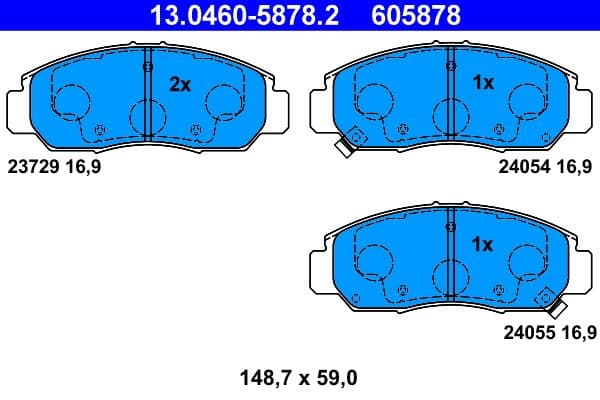 Remblokken set Voor , past: HONDA ACCORD VII, CIVIC VII, CIVIC VIII, FR-V, STREAM 1.4-2.4 12.00-12.13