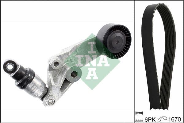 V-snaren set (met rollen) past: TOYOTA COROLLA, COROLLA VERSO 1.4/1.6 08.01-03.08