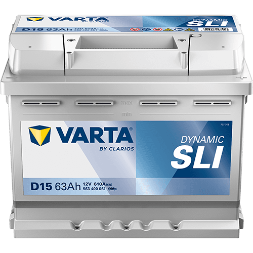 Batterij VARTA 12V 63Ah/610A (EN) Dynamic SLI (R+) 242x175x190 B13 - montageflens 10,5 mm (beginnen)
