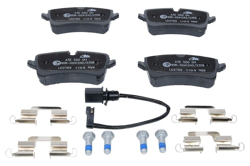 Keramische remblokken Achter (met extra's  met remklauw geleidingsbouten), past: AUDI A5, A6 C7, A7 1.8-4.2 03.10-09.18