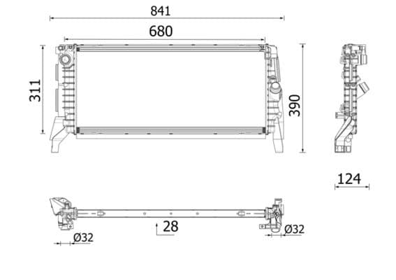 Motorradiator past: BMW 1 (F40), 2 (F45), 2 GRAN COUPE (F44), 2 GRAN TOURER (F46), 2 GRAN TOURER VAN (F46), X1 (F48), X2 (F39), X2 (U10)  MINI CLUBMAN (F54), COUNTRYMAN (F60) 1.5D/2.0D 03.14-