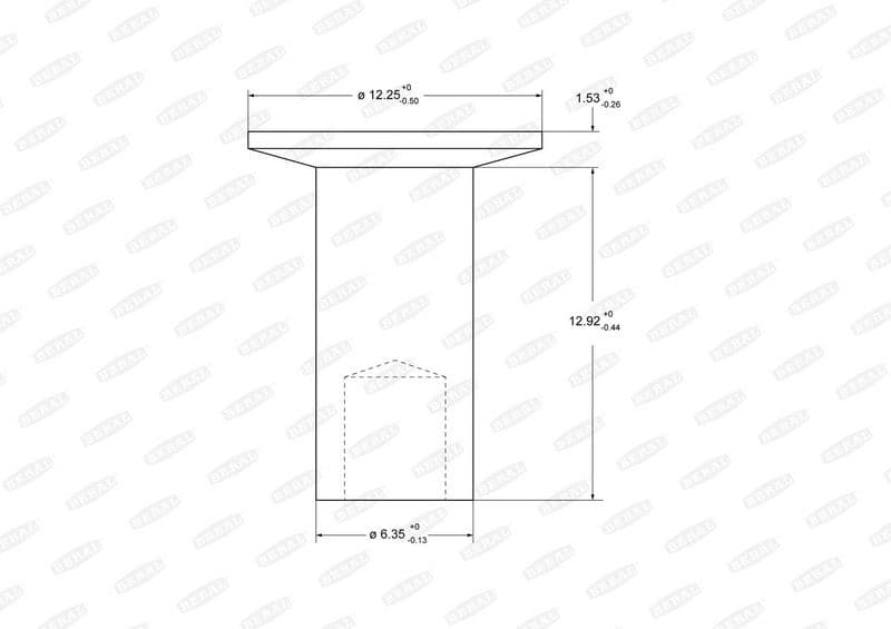 Rivet, drum brake lining