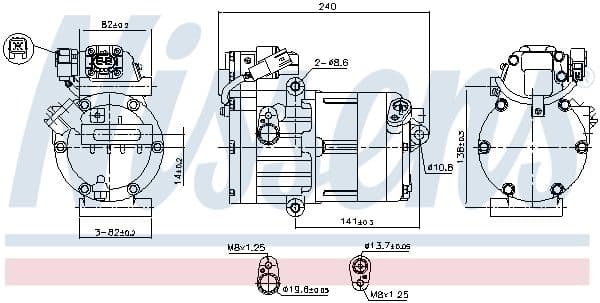 Airconditioning compressor past: HYUNDAI IONIQ  KIA CEED, NIRO, NIRO I, XCEED 1.6H 03.16-