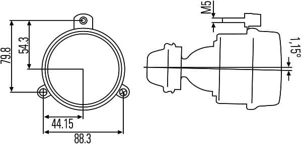 Mistlamp Links/Rechts (H3) 24V past: VOLVO 7700, 8500, 8700, 9700, 9900, B12, B7, B9  BOVA FUTURA  NEOPLAN CENTROLINER 01.92-