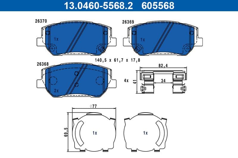 Remblokken set Voor , past: HYUNDAI SANTA FE IV 2.0D/2.2D/2.4 07.18-11.20