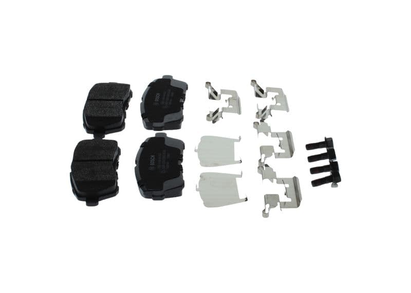 Remblokken set Voor (met bouten  met een dempingskussen  met montage-instructie), past: FORD FIESTA, FIESTA VI, KA+ III  SUZUKI SWIFT V 1.0-1.6D 06.08-
