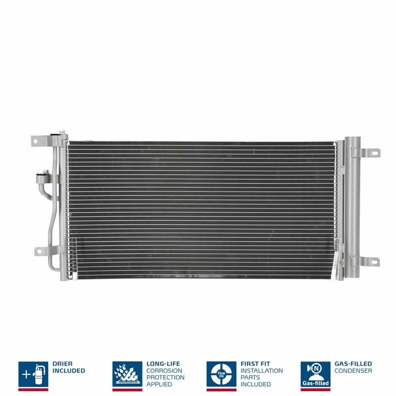 A/C condensator (met droger, (EN) additional fitting elements) past: CHEVROLET CAPTIVA  OPEL ANTARA A 2.0D/2.2D 12.10-