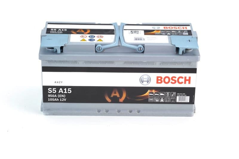 Batterij BOSCH 12V 105Ah/950A (EN) START&STOP AGM (R+ standaard terminal) 394x175x190 B13 - montageflens 10,5 mm (agm/beginnen)