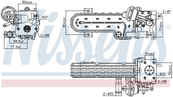Uitlaatgassen radiator past: AUDI A3  SEAT ALTEA, ALTEA XL, LEON, TOLEDO III  SKODA OCTAVIA II, SUPERB II  VW GOLF PLUS V, GOLF V, JETTA III, PASSAT B6, TOURAN 2.0D 02.03-07.15
