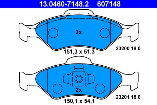 Remblokken set Voor , past: FORD COURIER, FIESTA, FIESTA IV, KA  MAZDA 121 III 1.0-1.8D 08.95-12.11