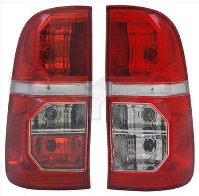 Achterlicht Links (P21/5W/P21W, kleur indicator wit, kleur van het glas red) past: TOYOTA HILUX VII 06.11-06.15