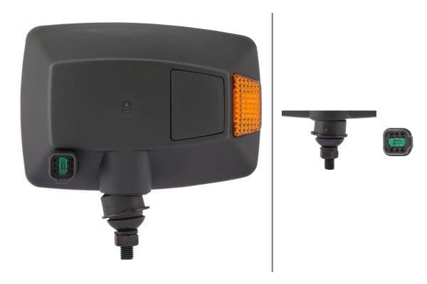 Koplamp Rechts (H3/H7/P21W/T4W, kleur invoegen: zwart, kleur indicator: oranje) past: JOHN DEERE 9320, 9330, 9410 R, 9420, 9420 R, 9430, 9430 T, 9460 R, 9470 R, 9510 R, 9520, 9520 R, 9530, 9530 T