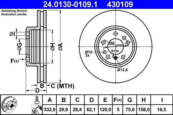 Brake disc Voor Links/Rechts past: BMW X3 (E83), X5 (E53) 3.0/3.0D/4.4 01.00-08.11