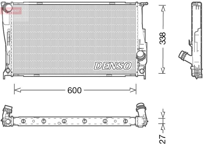Motorradiator (automatisch) past: BMW 1 (E82), 1 (E88), 3 (E90), 3 (E91), 3 (E92), 3 (E93), X1 (E84), Z4 (E89) 1.6/2.0/3.0 03.06-08.16