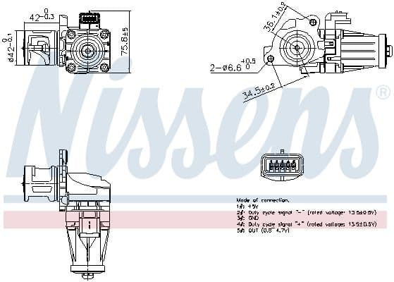 EGR-klep past: DS DS 3, DS 5  VOLVO C30, S40 II, S60 II, S80 II, V40, V50, V60 I, V70 III  CITROEN BERLINGO, BERLINGO MULTISPACE, C-ELYSEE, C3 II, C3 PICASSO, C4 AIRCROSS, C4 CACTUS 1.4D-2.0D 08.05-