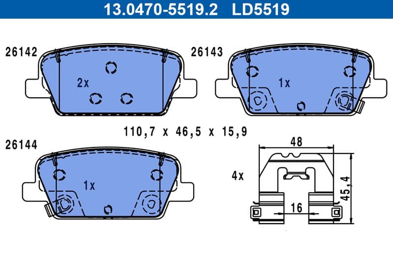 Keramische remblokken Achter , past: HYUNDAI SANTA FE IV 2.0D-3.5 07.18-