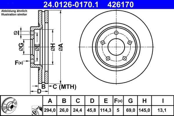 Brake disc Voor Links/Rechts past: CHRYSLER 200, SEBRING  CITROEN C4 AIRCROSS  DODGE AVENGER, CALIBER, NITRO  JEEP COMPASS, PATRIOT  MITSUBISHI ASX, ECLIPSE CROSS, GRANDIS 1.5-3.6ALK 04.04-