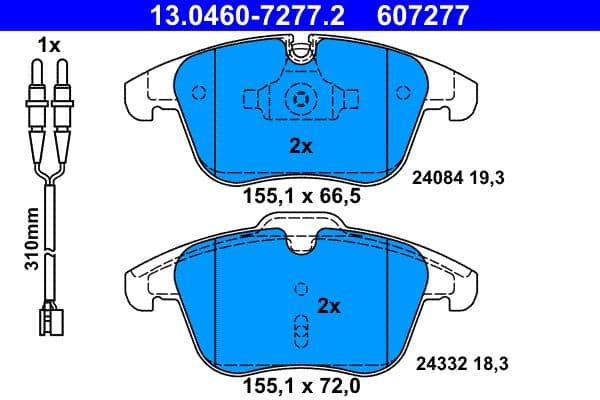 Remblokken set Voor , past: PEUGEOT 407, 508, 508 I 1.6-2.2D 05.04-