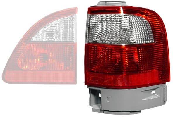 Achterlicht Rechts (extern, P21W/W5W, kleur indicator wit, kleur van het glas red/wit) past: FORD GALAXY WGR 04.00-05.06