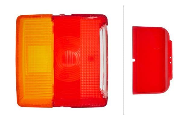 Lampenkap, achter Links/Rechts oranje/red