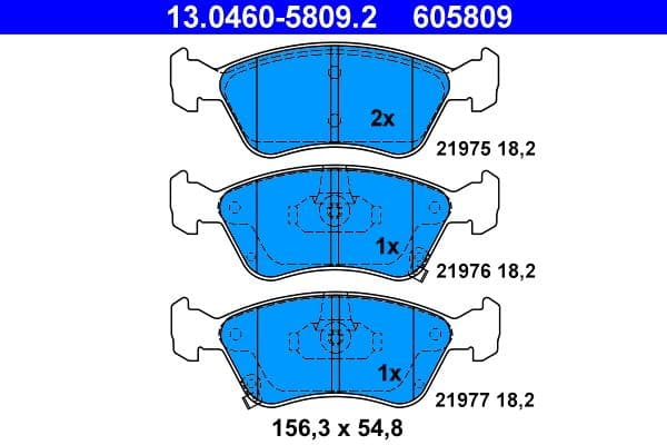 Remblokken set Voor , past: TOYOTA AVENSIS 1.6-2.0D 09.97-02.03