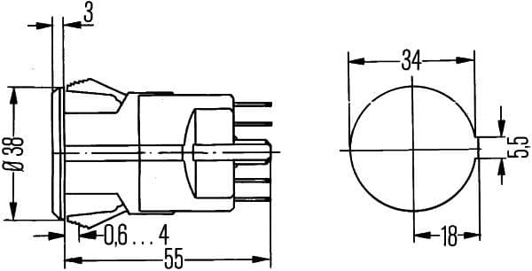 Lichtschakelaar noodtoestand ((EN) no button 9SK702 331-071) past: MERCEDES LP, NG, O 303, O 305, O 307, O 402, O 404, O 405, O 407, UNIMOG, T2/L, 1000, 60, 70, 700, 800 09.63-
