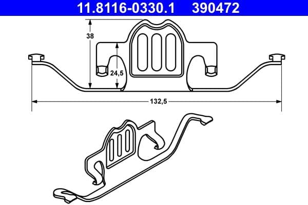 Remblok montagekit achter past: BMW 5 (E60), 5 (E61), 6 (E63), 6 (E64), X5 (E70), X5 (F15, F85), X6 (E71, E72), X6 (F16, F86) 2.0-4.8 12.01-07.19