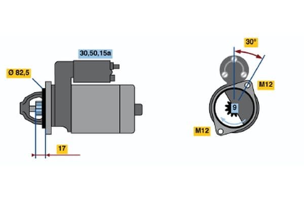 Starter (12V, 1,1kW, gereviseerd) past: AUDI 100 C4, 80 B3, 80 B4, A4 B5, A4 B6, A6 C4, A6 C5, CABRIOLET B3, COUPE B3  SKODA SUPERB I  VW PASSAT B5, PASSAT B5.5 1.4-2.0 08.86-03.08