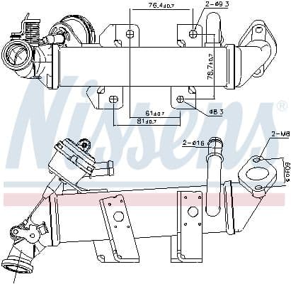 Uitlaatgassen radiator past: NISSAN NV400, PRIMASTAR  OPEL MOVANO B, VIVARO A  RENAULT ESPACE IV, LAGUNA, LAGUNA III, LATITUDE, MASTER III, TRAFIC II 2.0D/2.3D 01.06-