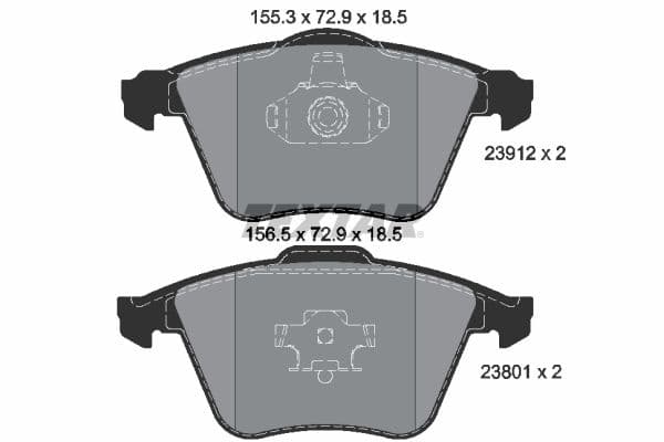 Remblokken set Voor , past: VOLVO C30, C70 II, S40 II, V40, V50  FORD FOCUS II  MAZDA 3  SAAB 9-3, 9-3X 1.5-2.8 09.02-08.19