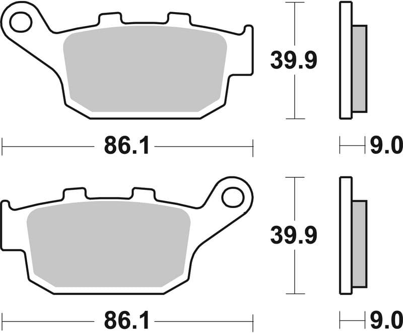 Brake pads Achter, beoogd gebruik: route, materiaal: sinter-SP, 39,9x86,1x9mm past: KAWASAKI KLE, Z 650/800/900 2016-2019