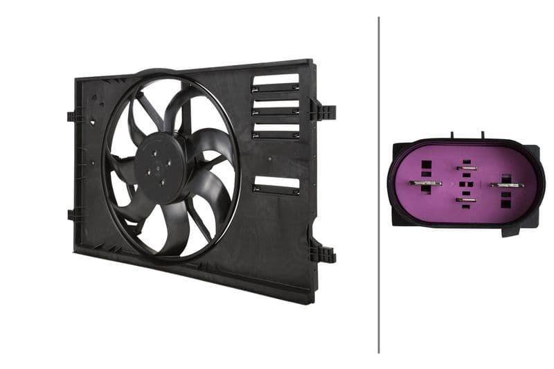 Radiatorventilator (met huisvesting) past: AUDI A3, Q2  SEAT ALTEA, ALTEA XL, ATECA, LEON, LEON SC, LEON ST, TOLEDO III  SKODA FABIA III, KODIAQ I, OCTAVIA II, OCTAVIA III, SUPERB II 1.0-2.0D 11.99-