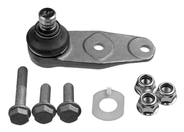 Kogelgewricht van de as Links/Rechts (bodem voor) (diameter kegel 16mm, met extra materialen) past: RENAULT 11, 19 II, 19 II CHAMADE, 21, CLIO I, CLIO II, KANGOO, KANGOO EXPRESS 1.0-Electric 08.83-