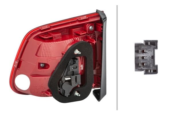 Achterlicht Links (binnen/bovenste deel, H21W/W16W, kleur van het glas red, anti-fog licht) past: VW TIGUAN I 05.11-07.18